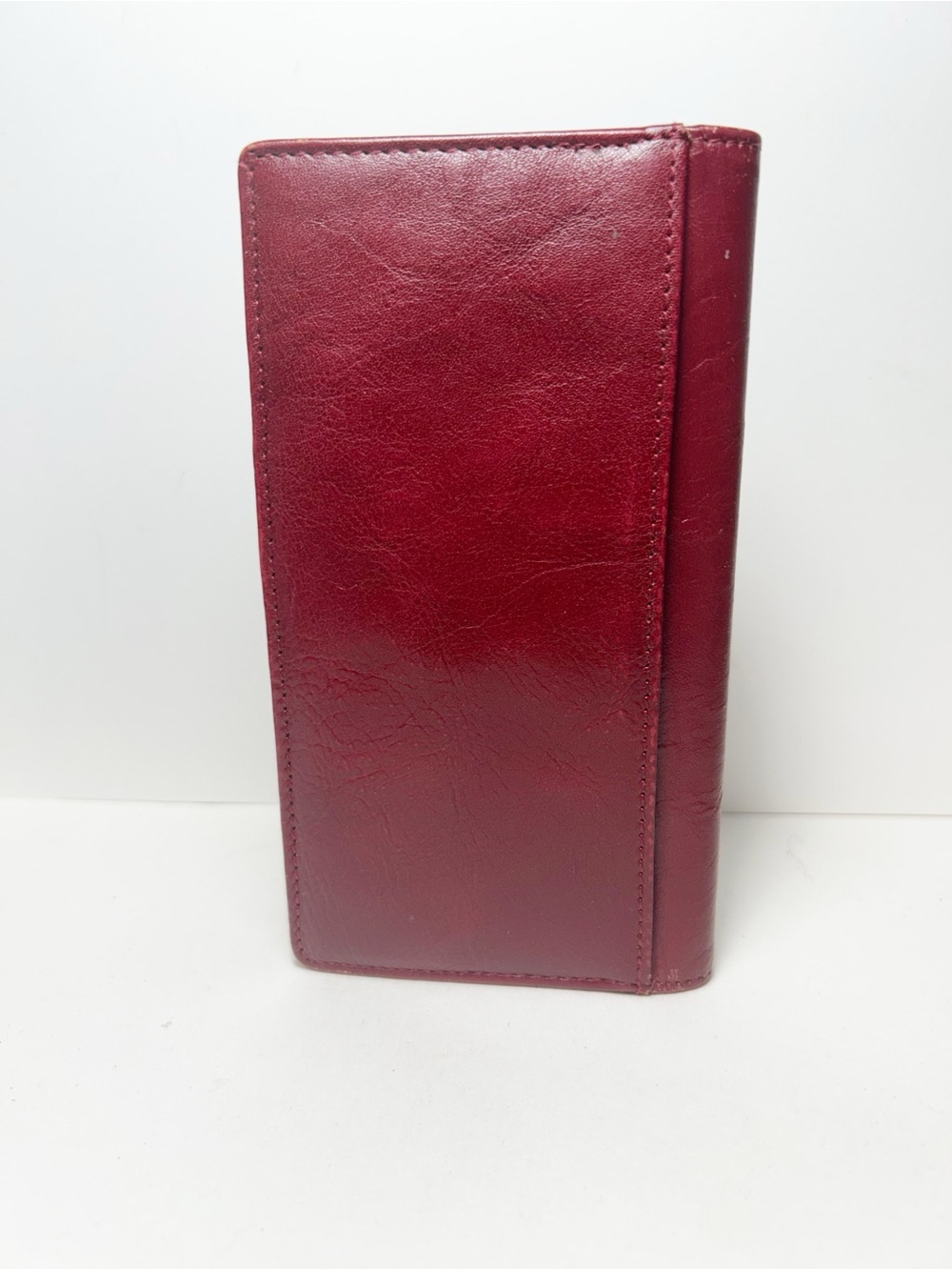 Wilsons Leather Slim Red Leather Breast Pocket Wallet with ID Card Window EUC